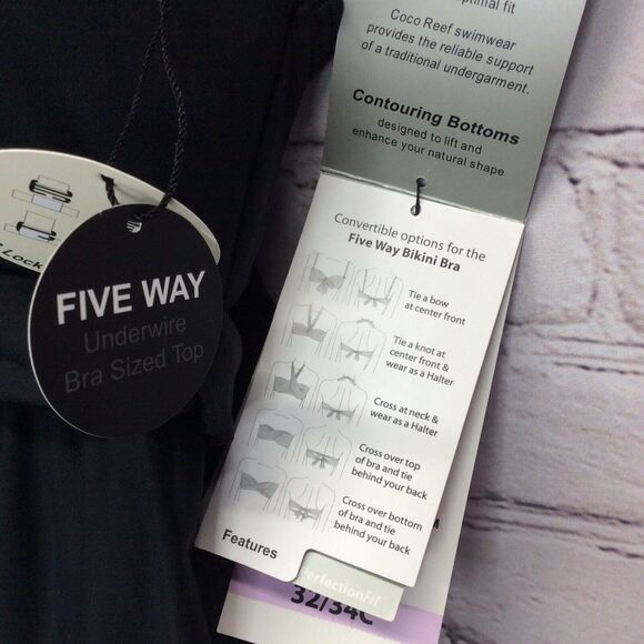 Coco Reef One Piece Swimsuit Women's Size 8/10 Bust 32/34C Underwire 5 Way Dress - Picture 8 of 13